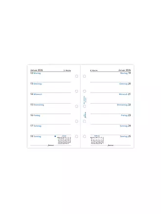 FILOFAX | Recambio de calendario Mini Semana Alemán 2026 | 